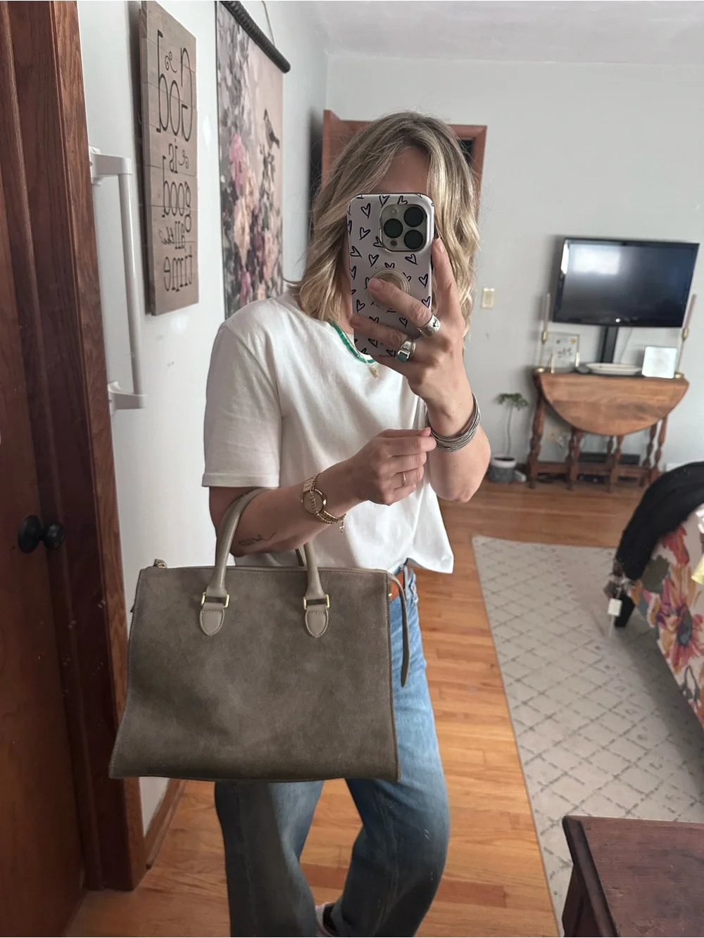 Clare V. Structured Suede Sandrine Bag